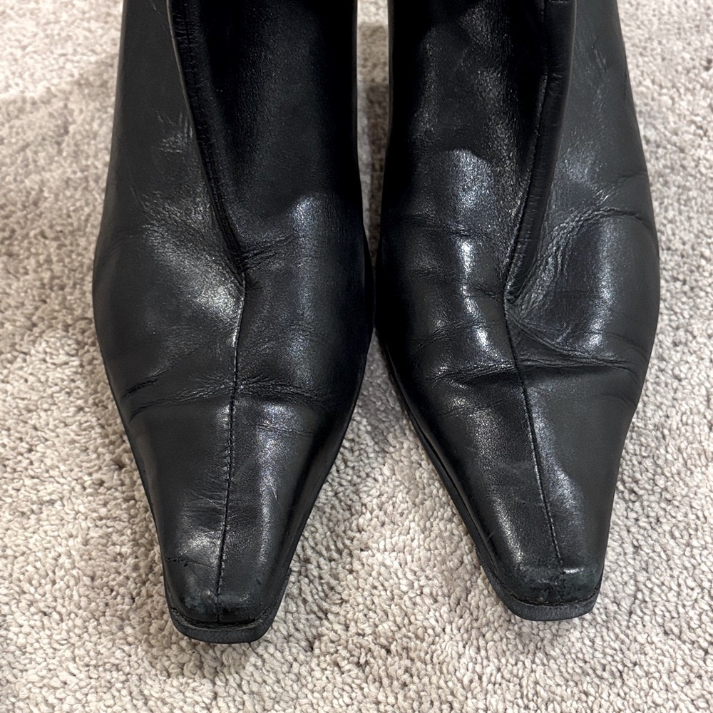 Ladies size 9 Spring Black Leather zip up Ankle Boots - Picture 8 of 14